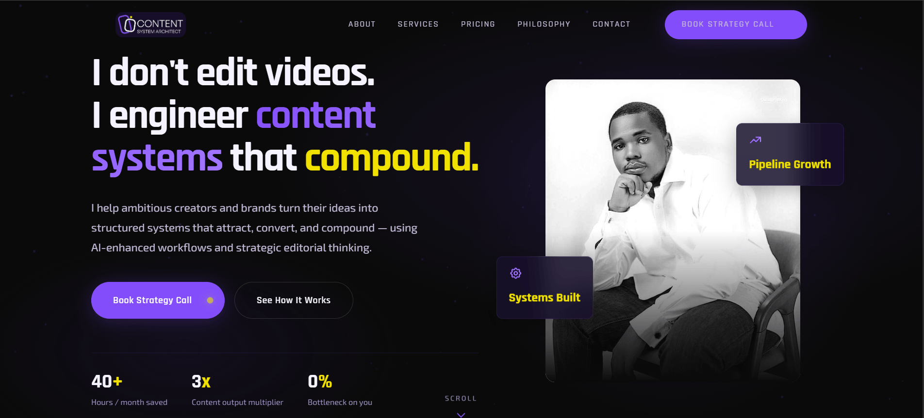 Content System Architect Landing Page