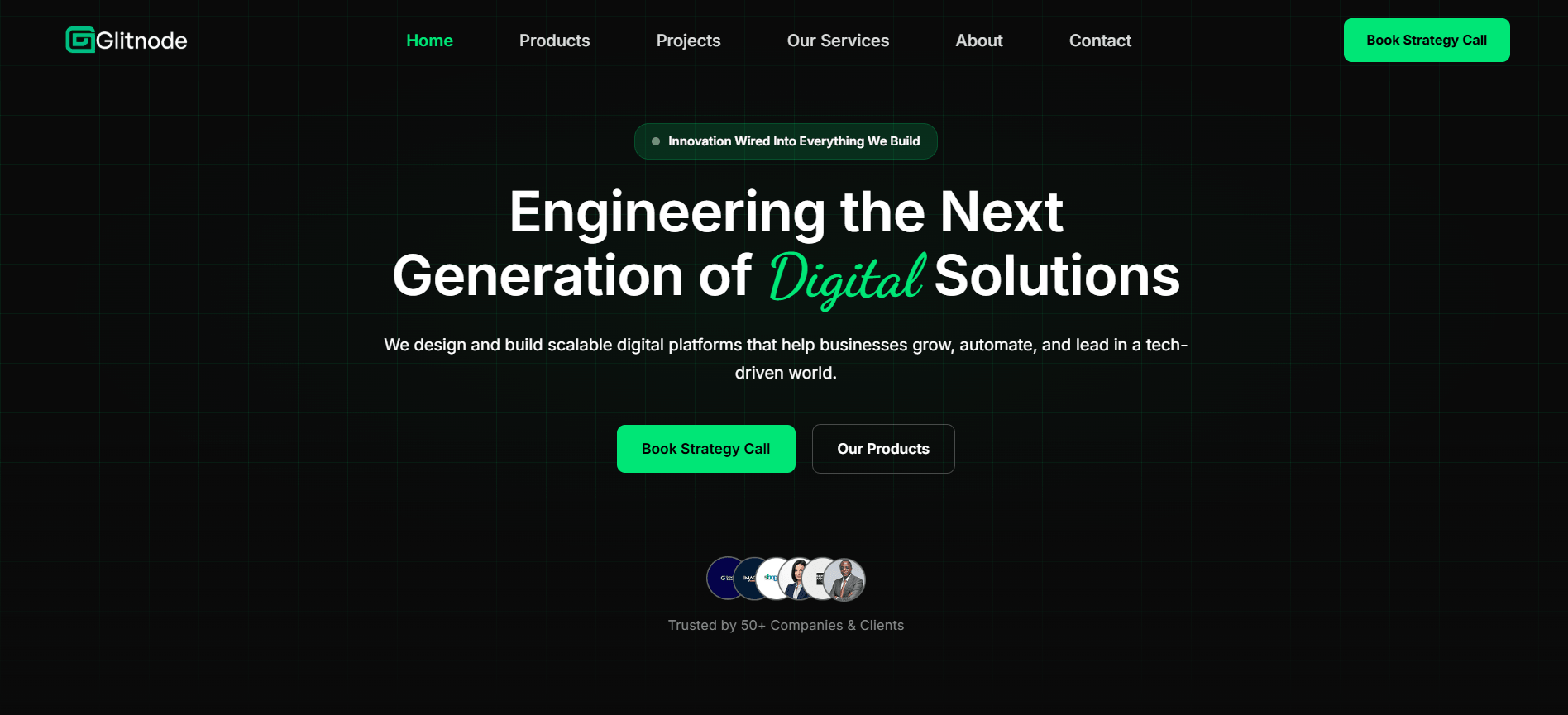 Glitnode digital solutions agency website design